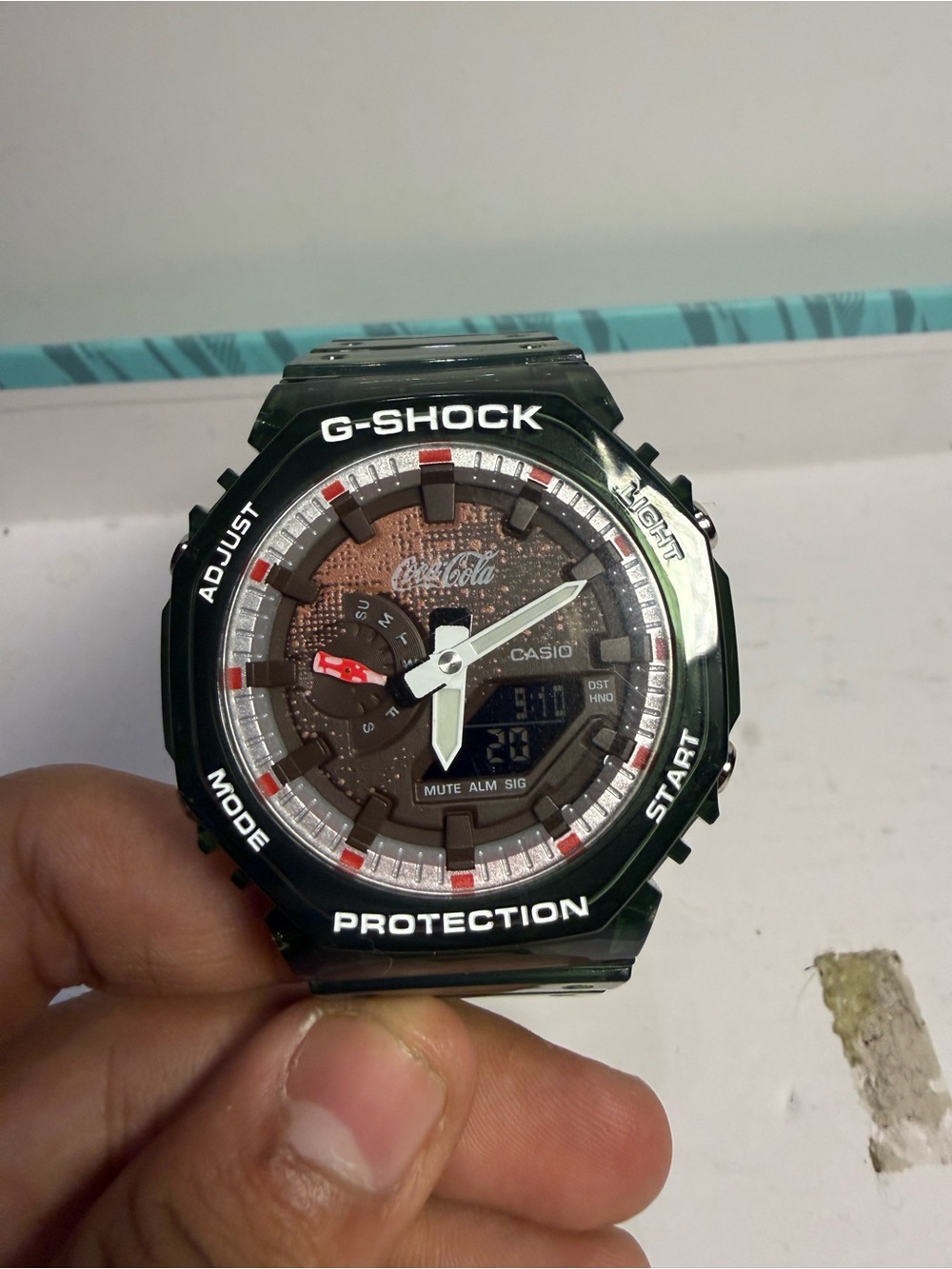 Casio G-Shock Watch - Black Case with Brown Dial and Red Accents